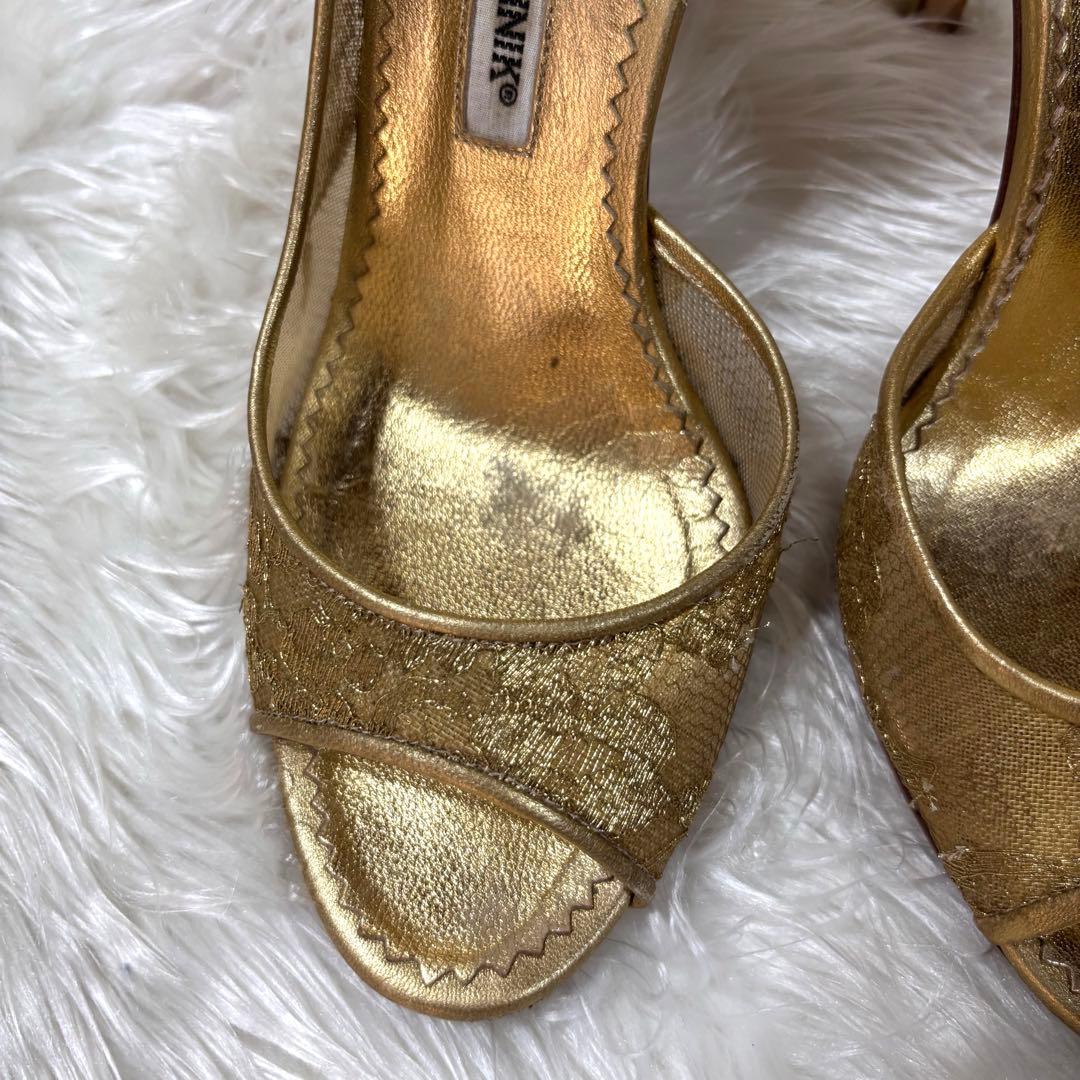 MANOLO BLAHNIK 良品✨マノロブラニク オープントゥサンダル