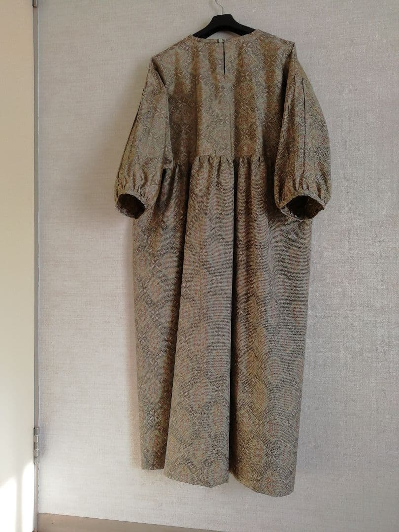 着物リメイク　ロングワンピース(大島紬)