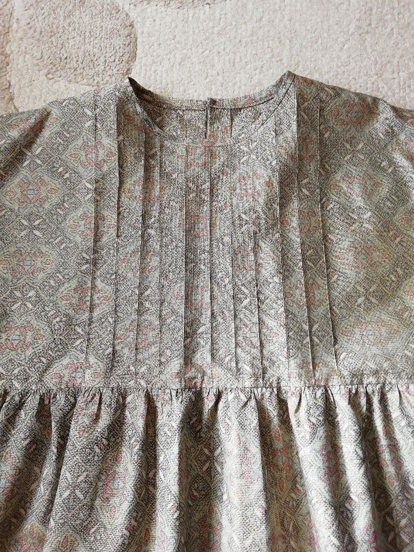 着物リメイク　ロングワンピース(大島紬)