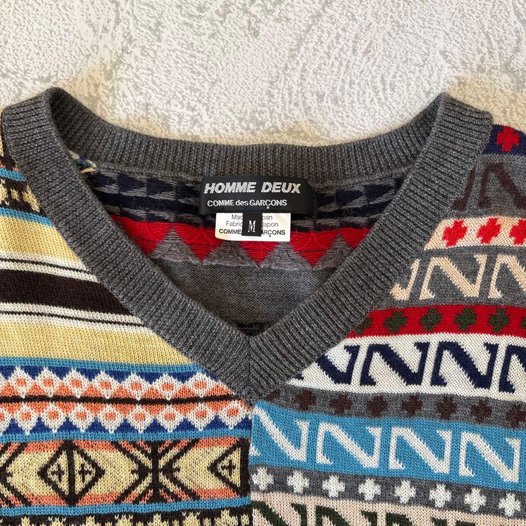 Mサイズ：コムデギャルソンオムドゥ AD2013 切替し セーター グレー