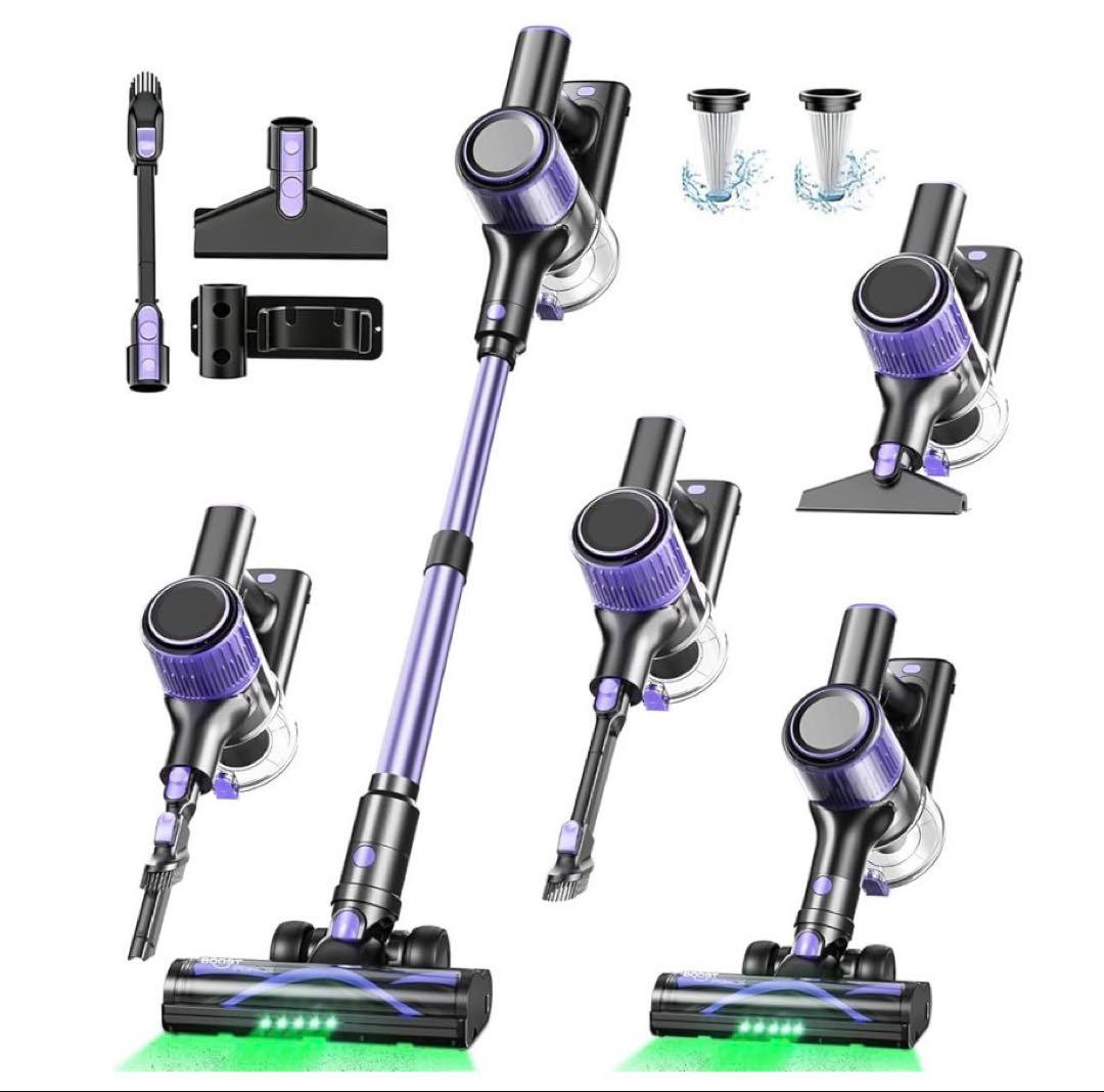 掃除機 コードレス 自立式 LEDライト 液晶ディスプレイ 軽量 136