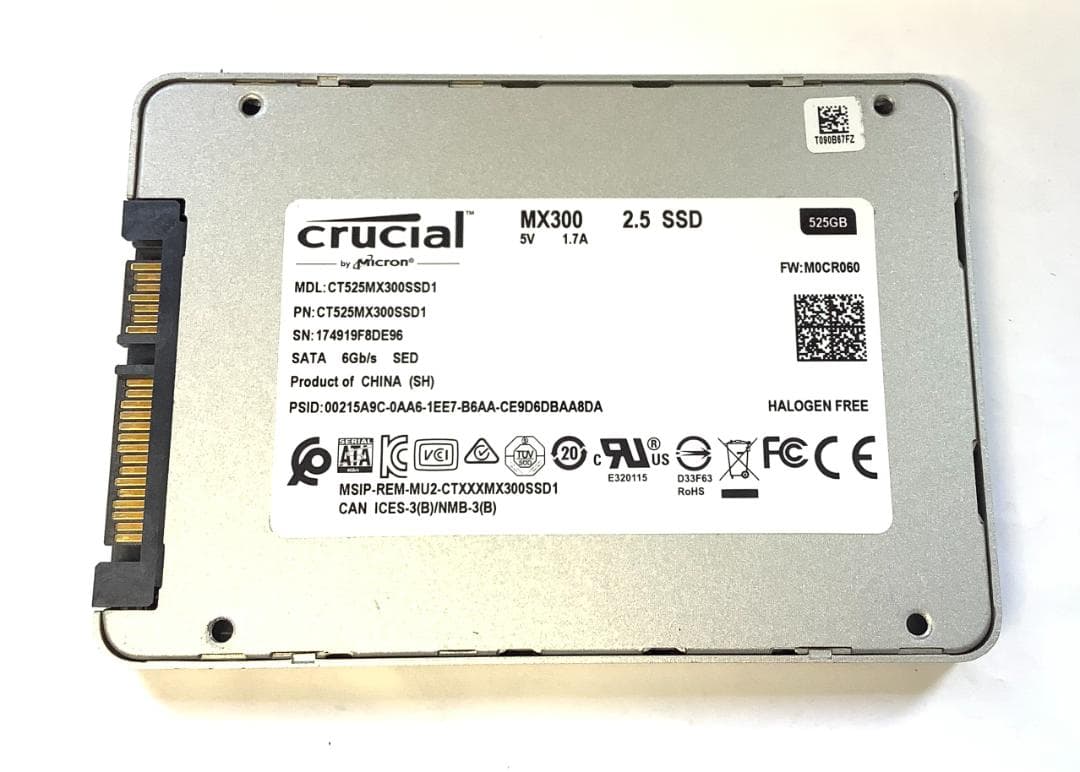 ②-WA399 Crucial SATA 525GB SSD 2.5インチ 1点