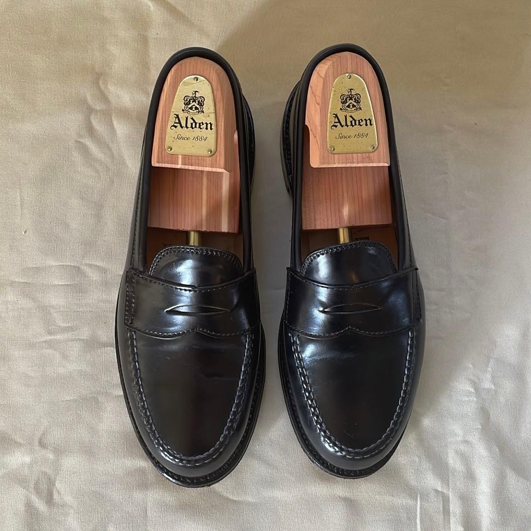 【極美品】オールデン ALDEN 987 ブラック コードバン ペニーローファー