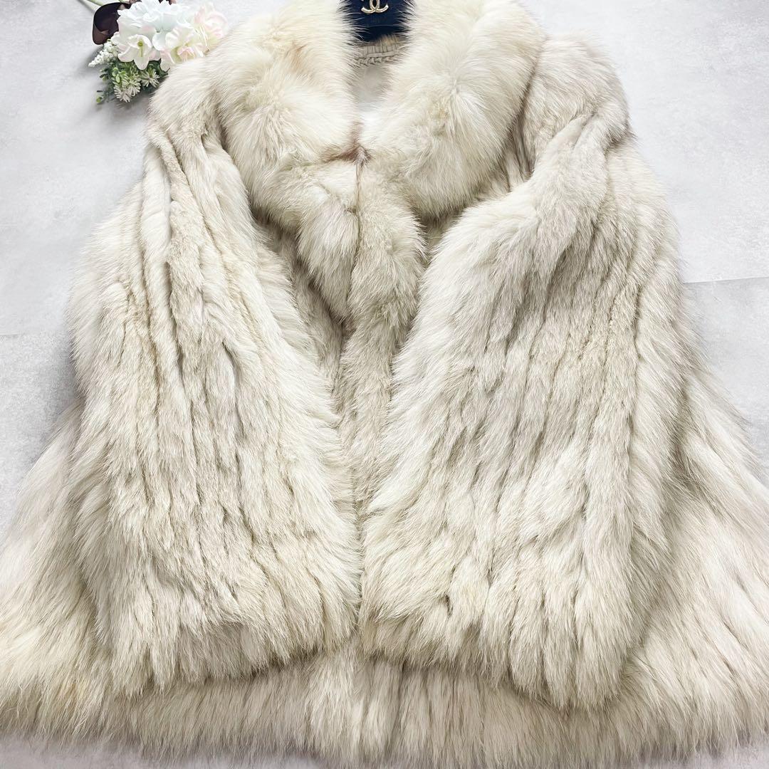 大きいサイズ✨サガフォックス ファーコート ホワイト系 シルバー 13号 XL