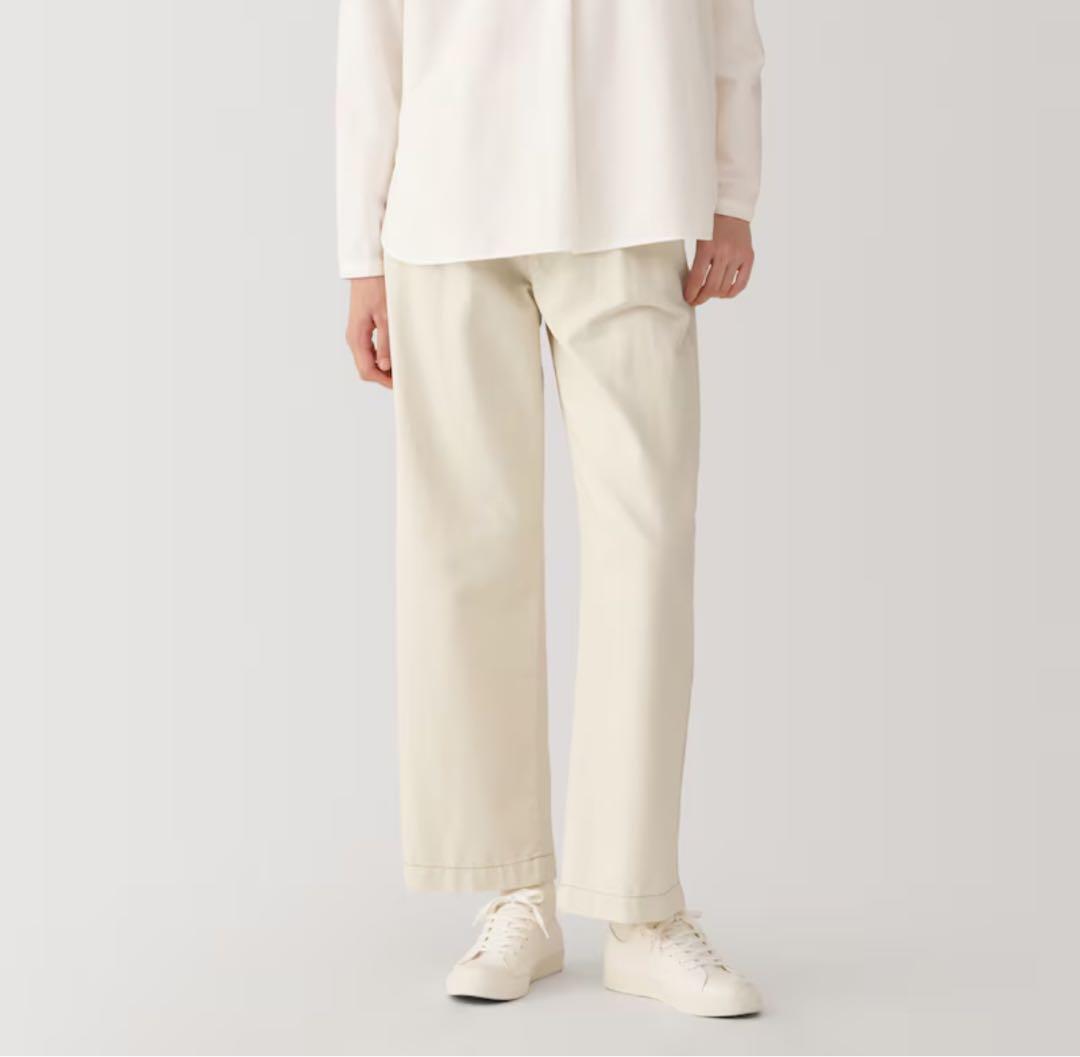 MUJI Labo 婦人　和紙混パンツ 婦人２４（６１ｃｍ）・生成