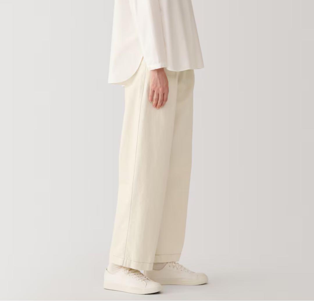 MUJI Labo 婦人　和紙混パンツ 婦人２４（６１ｃｍ）・生成