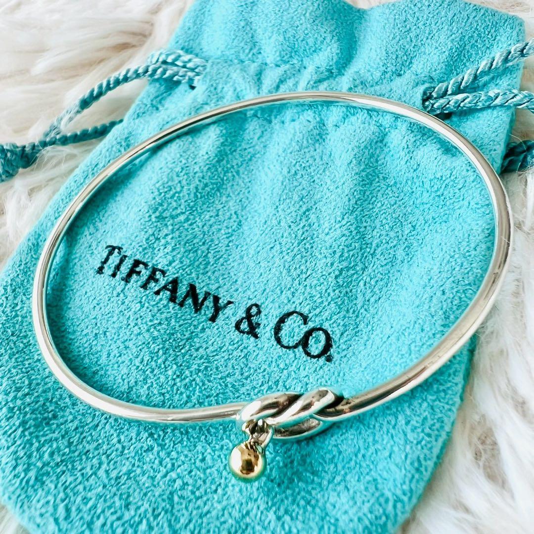 美品✨TIFFANY　ティファニー　バングル　ラブノット　フック＆アイ　コンビ