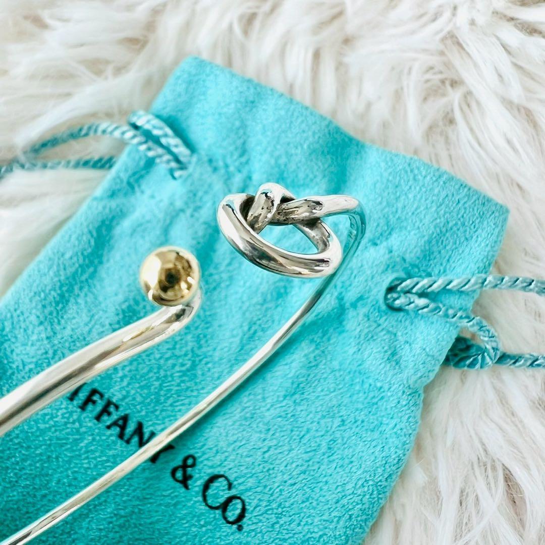 美品✨TIFFANY　ティファニー　バングル　ラブノット　フック＆アイ　コンビ