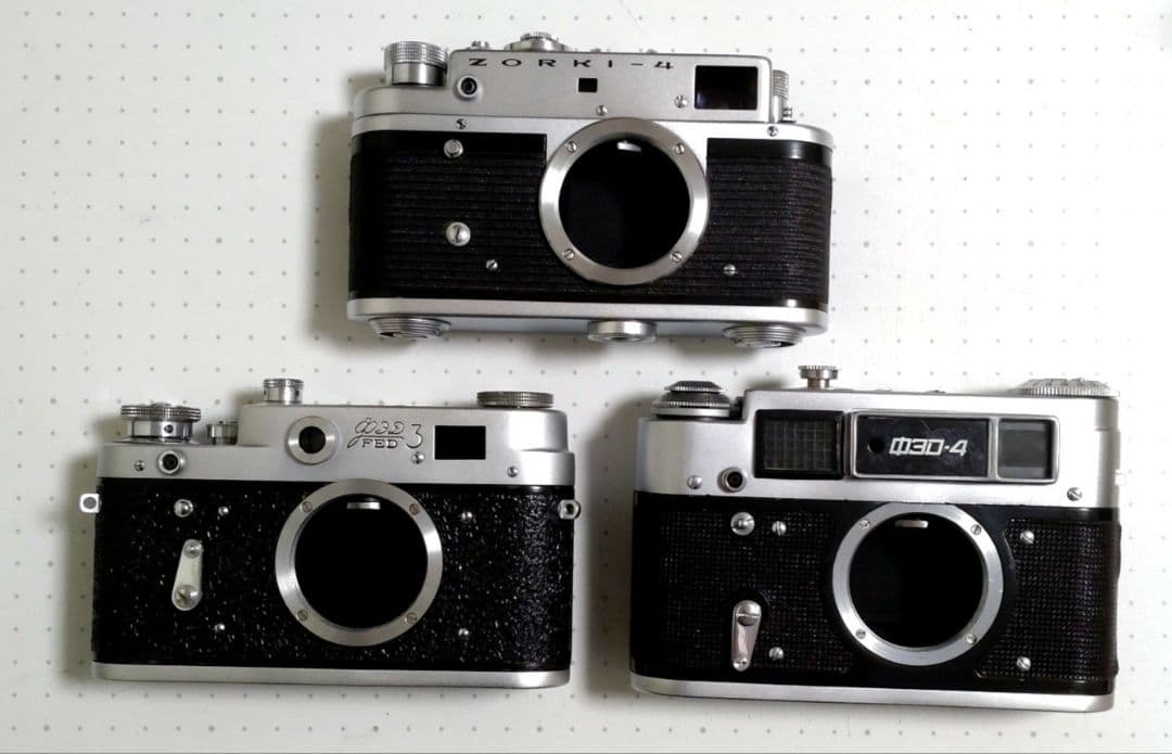 ソ連フィルムカメラ Zorki-4 ，FED-3，FED-4
