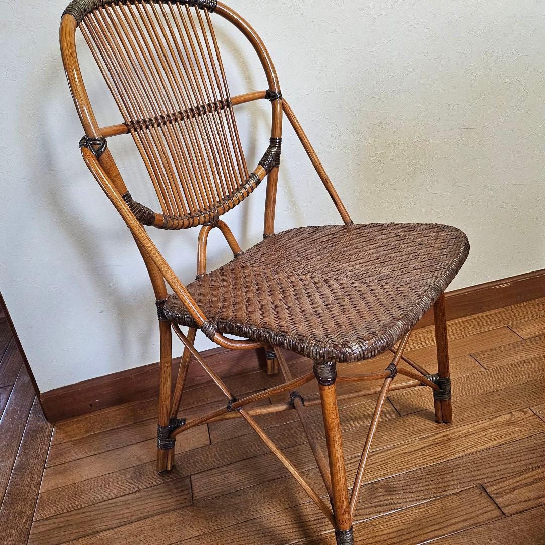 Kazama カザマ ラタンチェア ダイニングチェア 籐椅子 イス 希少