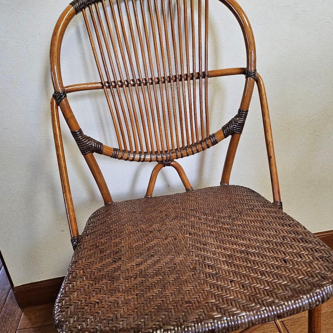Kazama カザマ ラタンチェア ダイニングチェア 籐椅子 イス 希少