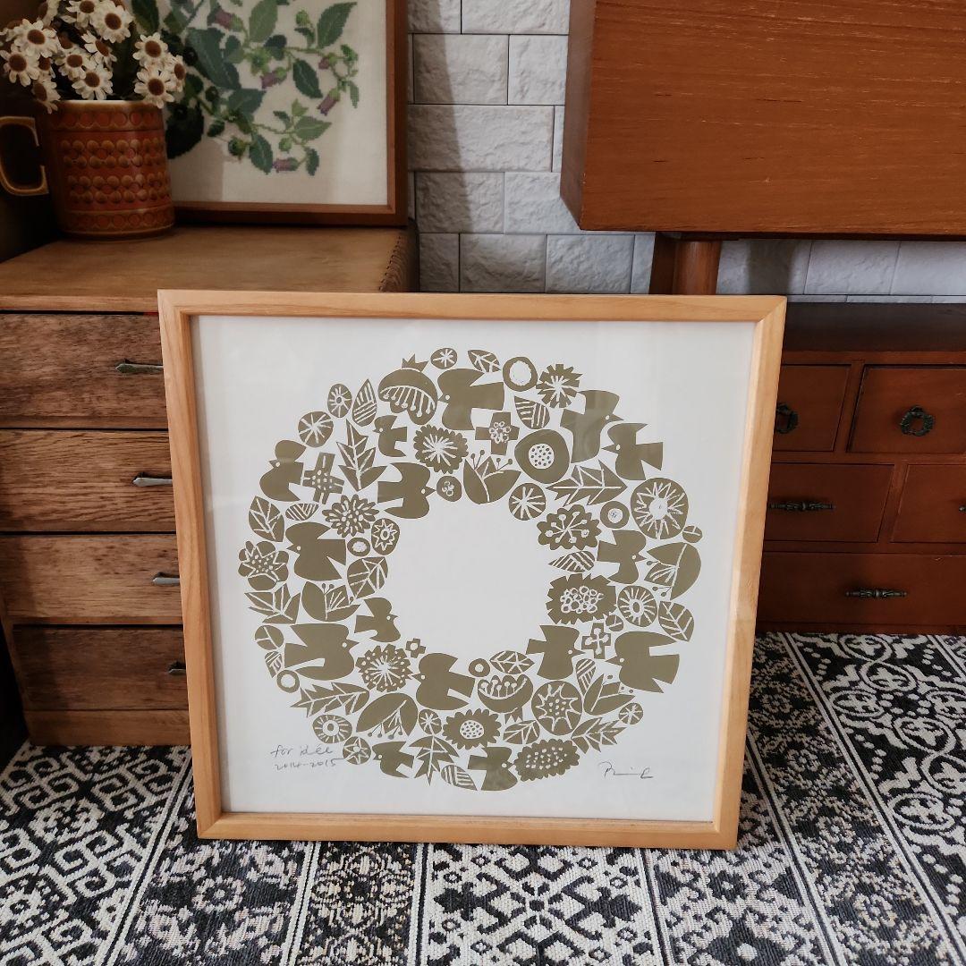 バーズワーズ　額付きシルクスクリーン