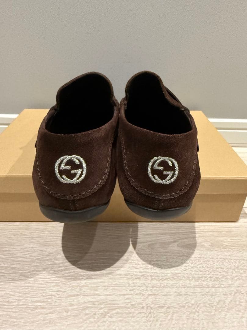 GUCCI ブラウン スエード モカシン ドライビングシューズ