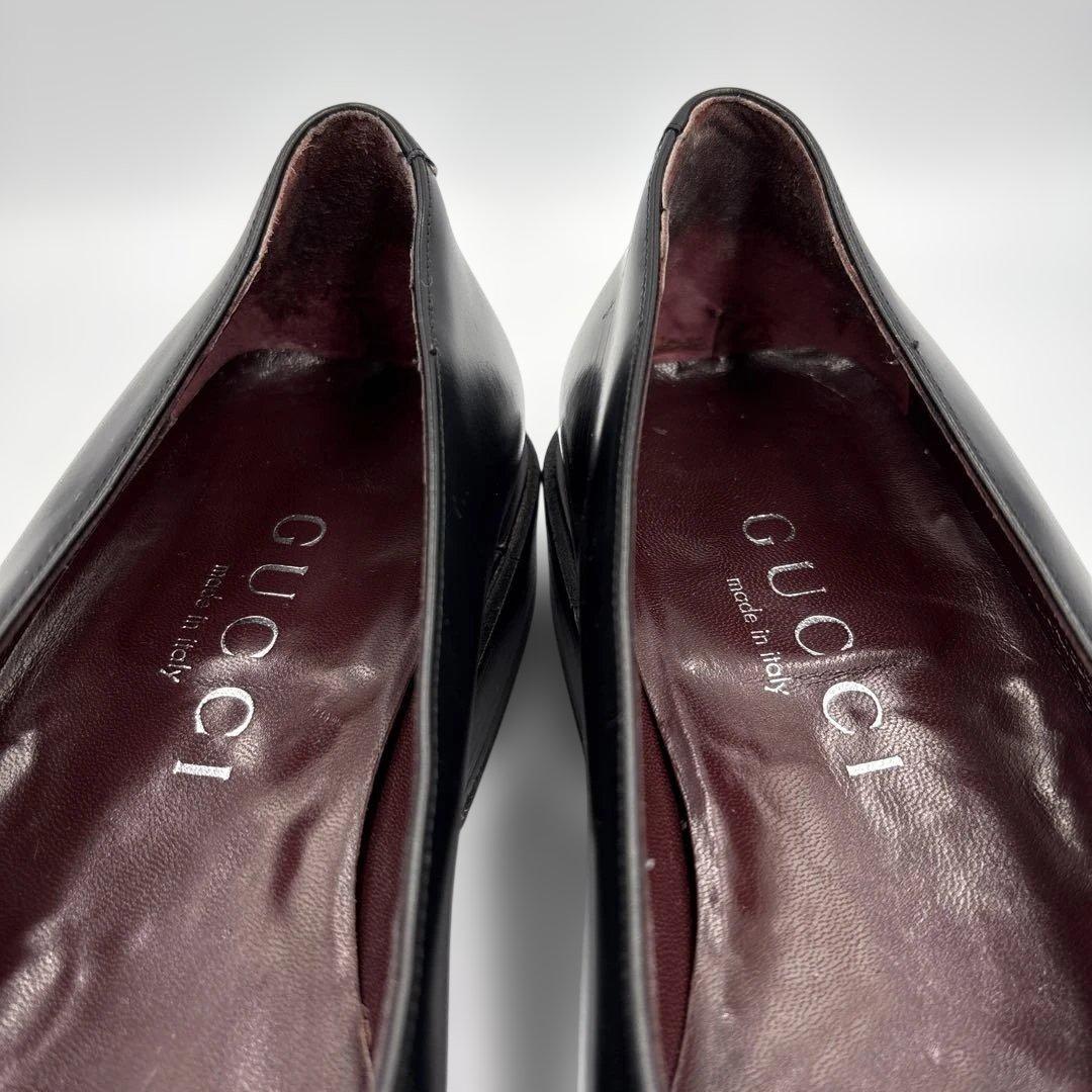 極美品✨GUCCI グッチ リボン ローファー ドレスシューズ 黒 43E