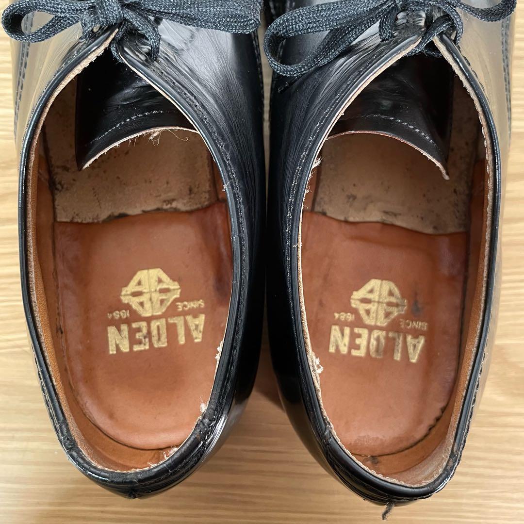 オールデン　407 コードバン プレーントゥ レザーシューズ ブラック　8.5