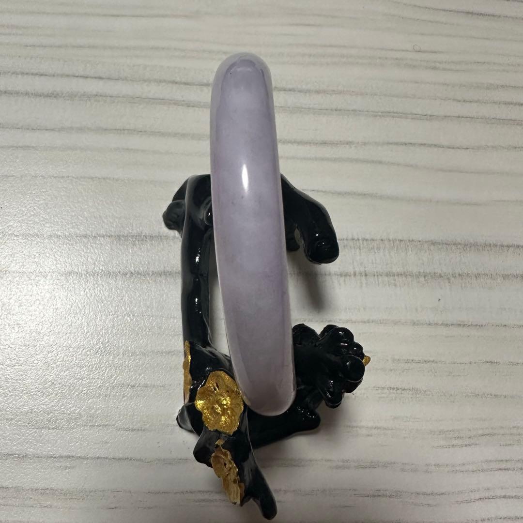 天然ミャンマー産 翡翠バングル 淡紫×淡緑色グラデーション 56.0mm（A貨）