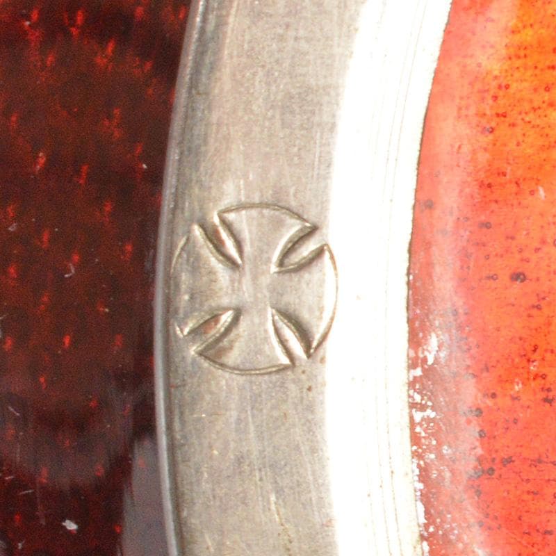 七宝焼　安藤七宝　赤透　花文　花瓶　C　6293