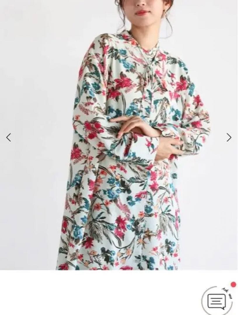 新品未使用　今期　激安　ヤマダヤ　Ample ボタニカルプリントシャツワンピース