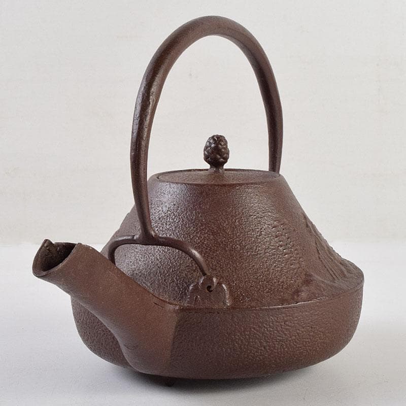 釜師　佐藤浄清作　富士形　山水文　銚子　青磁帰蓋付　共箱　V　R9536