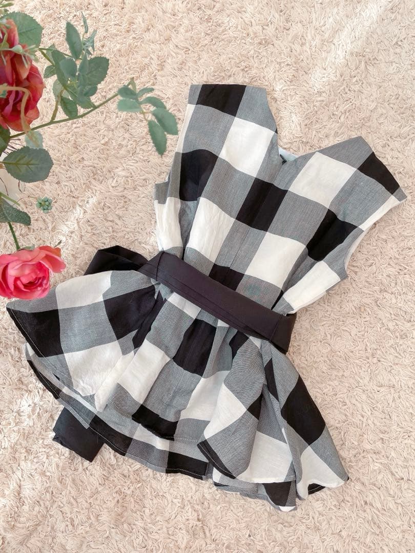 【Moe様♡】ルルウィルビー ギンガムペプラムブラウス ランダムタックスカート