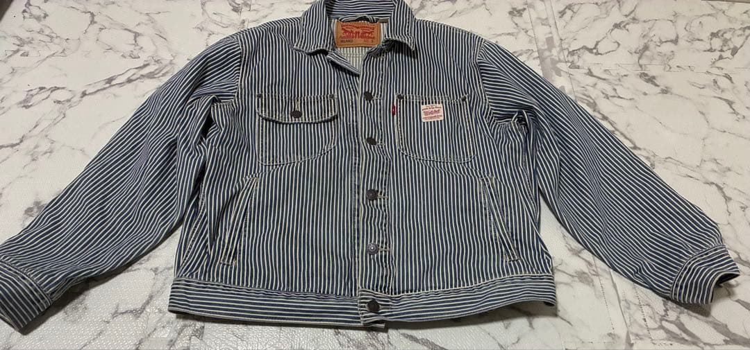 T*り様 ★Levi'sストライプデニムジャケット Lサイズ相当