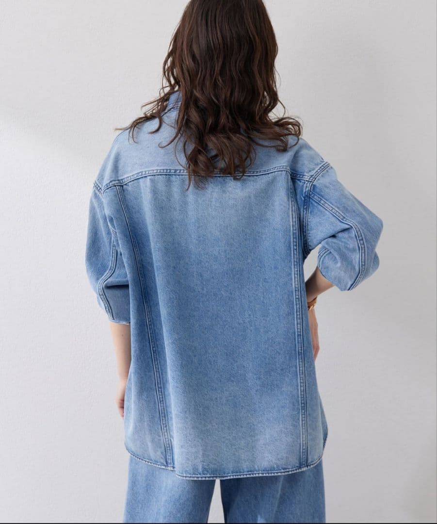 完売品　ウィムガゼット　ドロップデニムシャツ　インディゴブルー