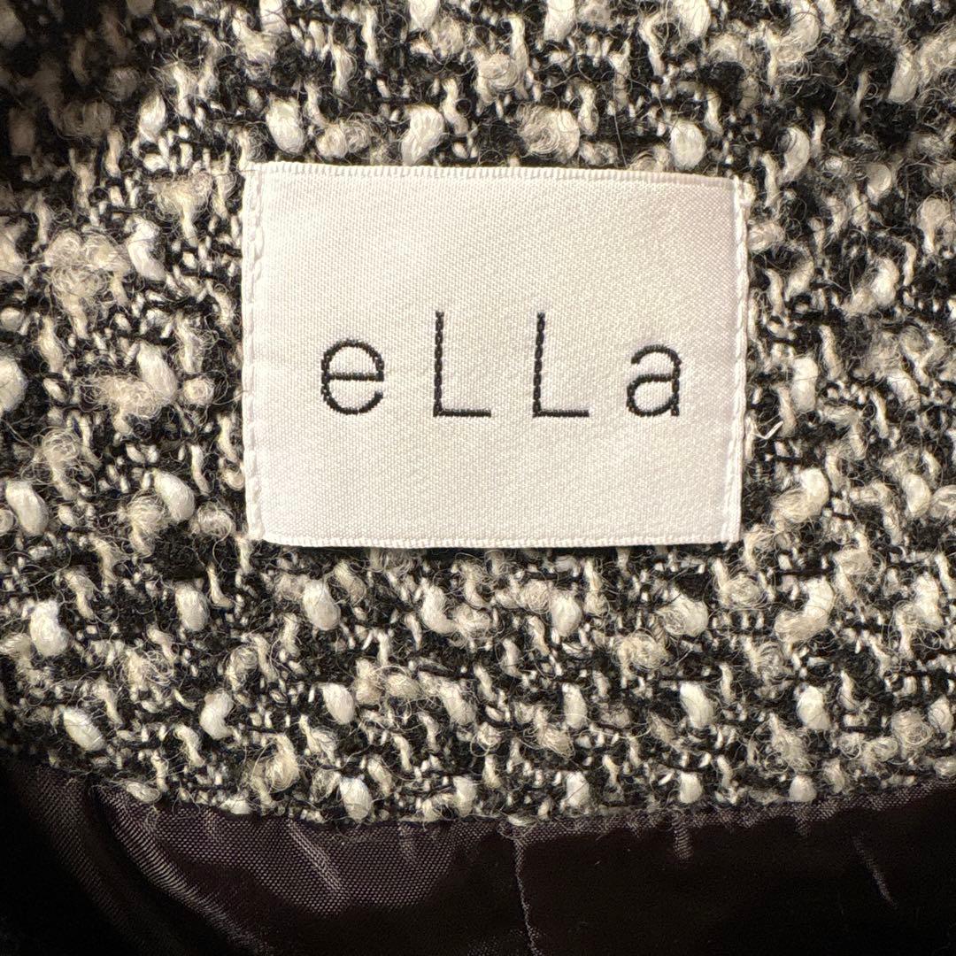 eLLA ツイード風 大きな襟 ベスト