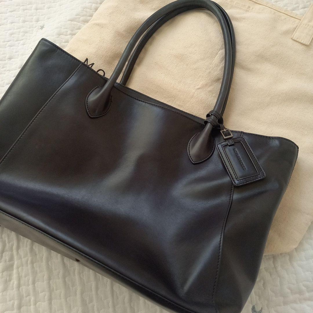 【保存バッグ付き☆】マザーハウス　アンティークボックストート　ブラック