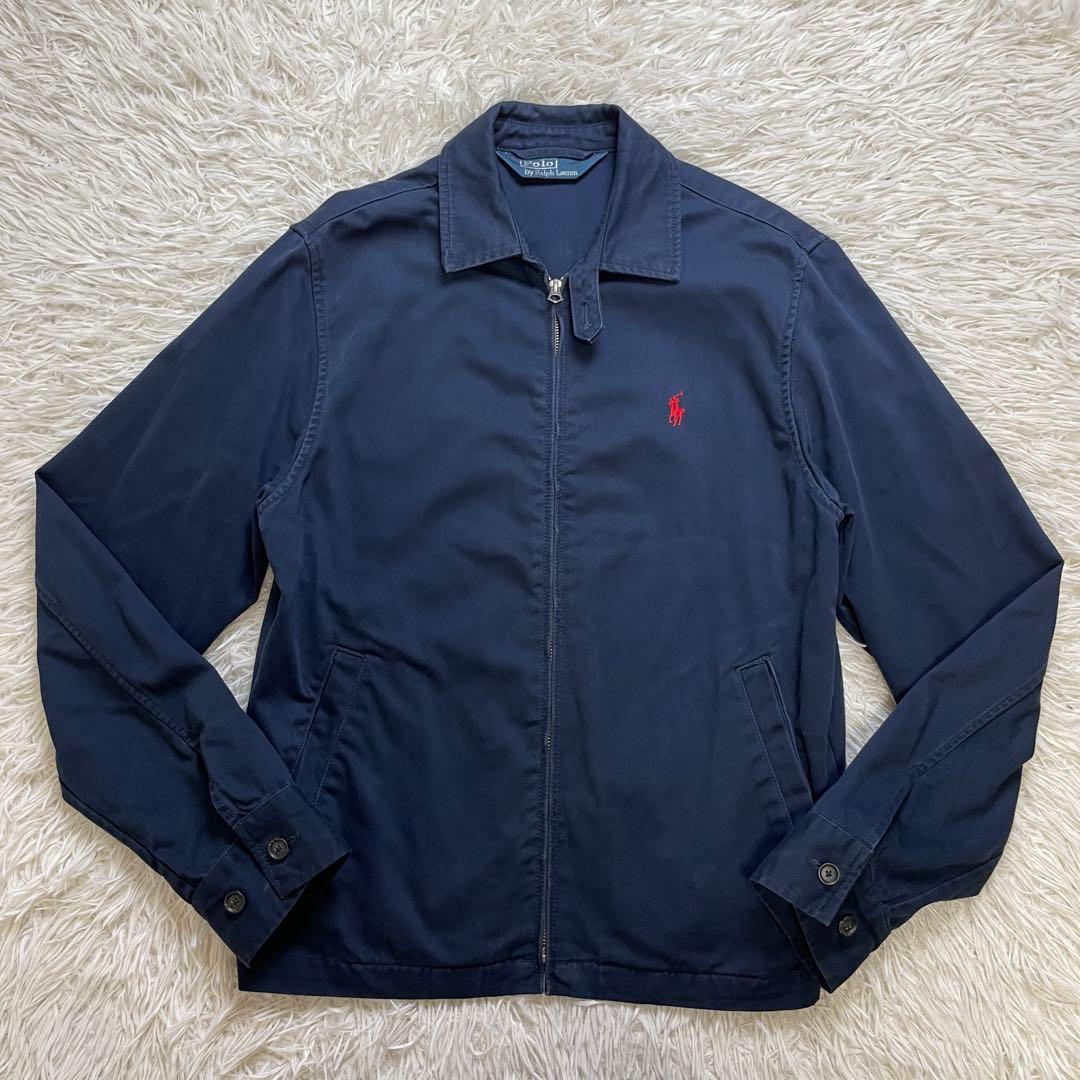 ゴ*平様 希少 90s 三角タグ ラルフローレン スイングトップ ネイビー S