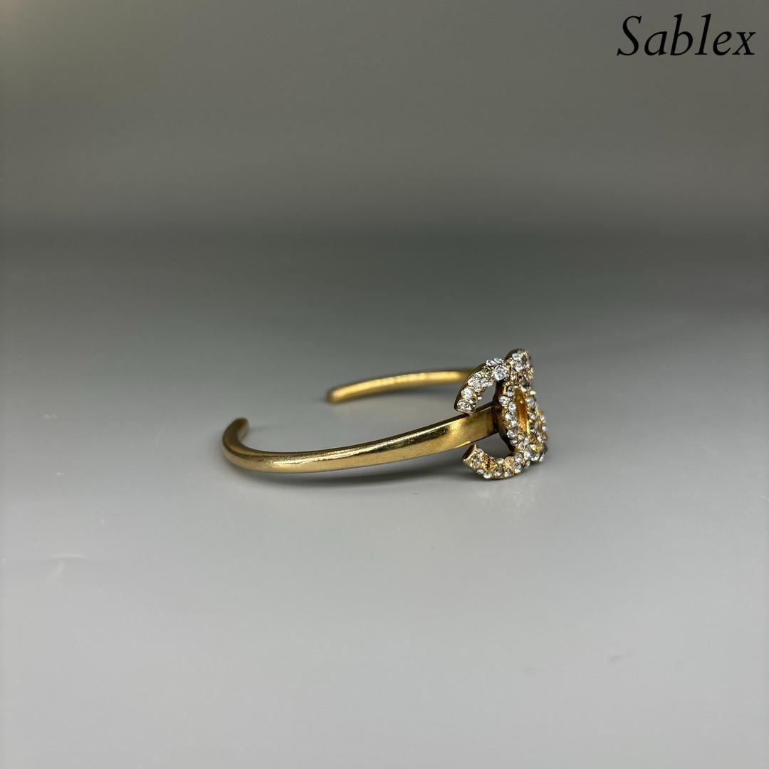 【極美品】CHANEL シャネル ラインストーン 07 ココマーク バングル