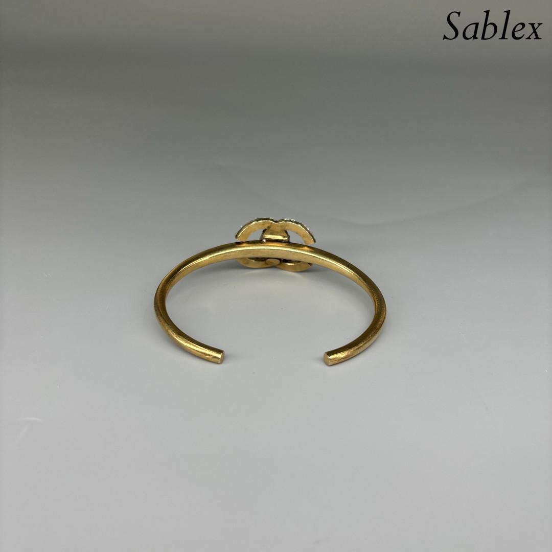 【極美品】CHANEL シャネル ラインストーン 07 ココマーク バングル