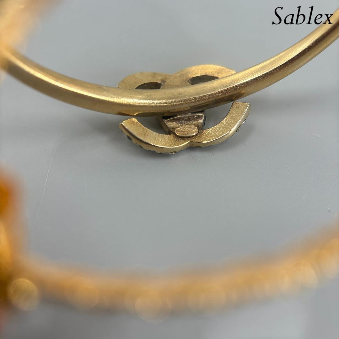 【極美品】CHANEL シャネル ラインストーン 07 ココマーク バングル