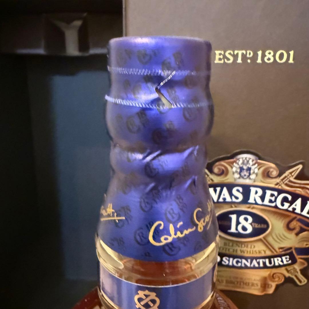 旧ブラウンBOX CHIVASREGAL18年GOLDSIGNATUREウィスキ