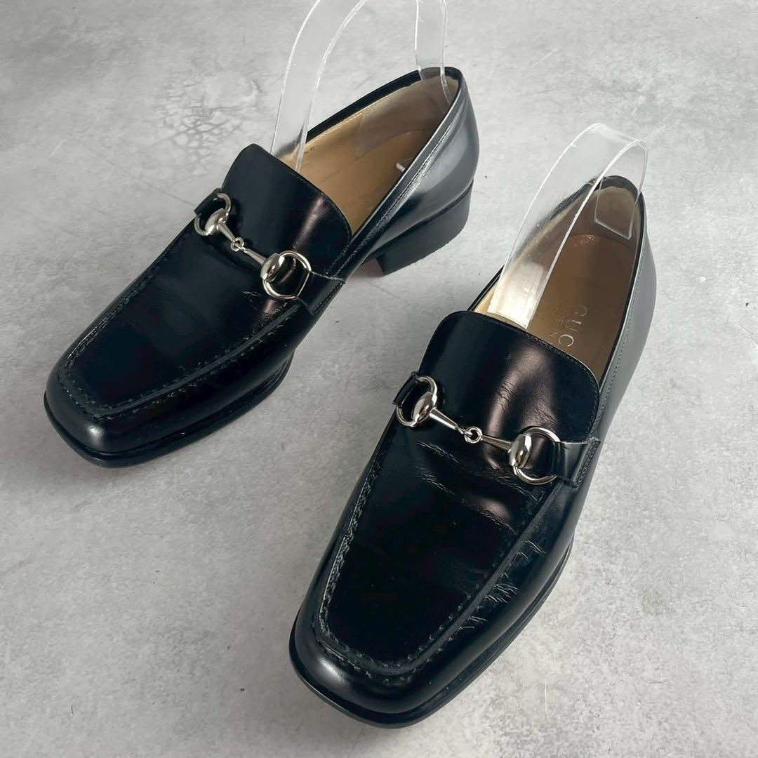 靴 Gucci Horsebit Square Toe Loafers 37.5C