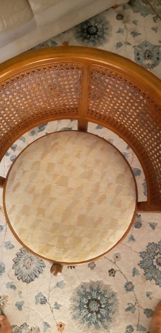 カリモク家具ラタンバックダイニングチェア2脚セット