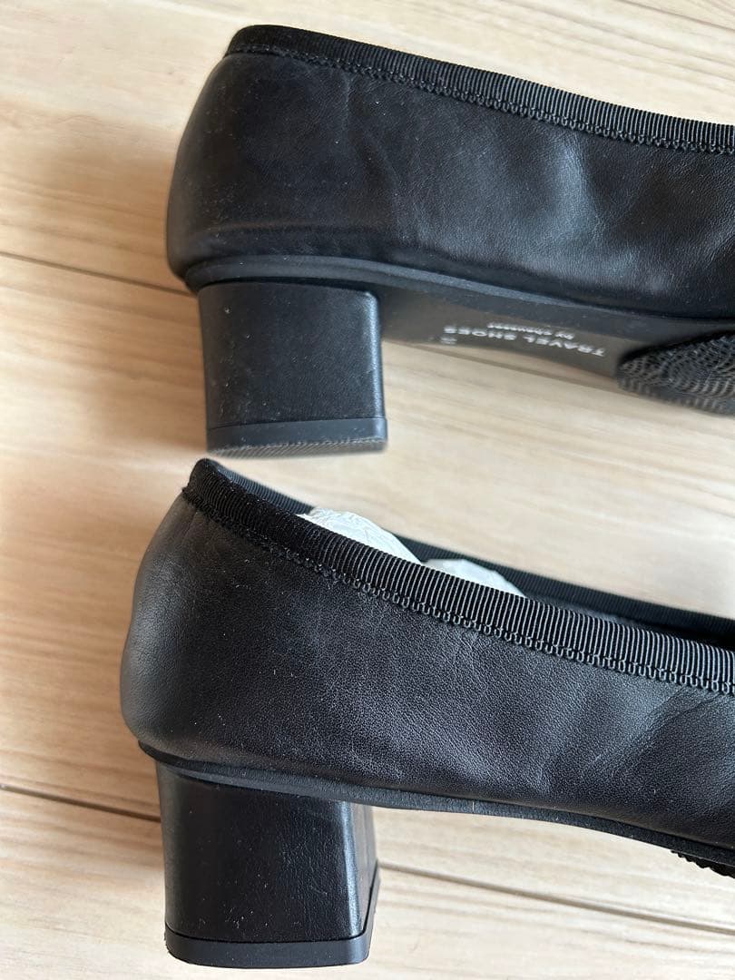 お値下げ！ショセchausserブラックバレエシューズ トラベルシューズ