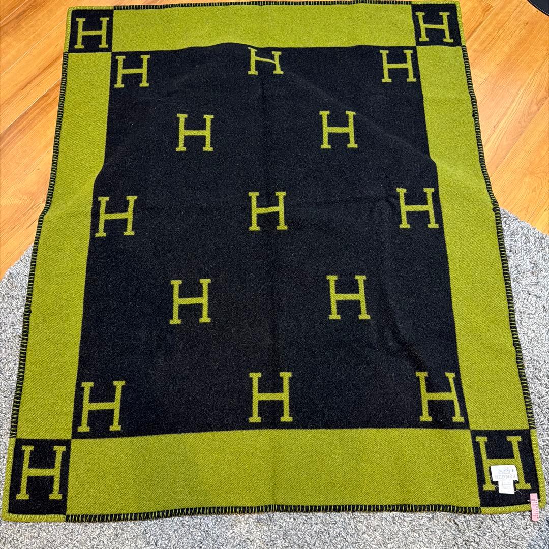 HERMES Avalon throw blanket 85%ウー15%カシミア