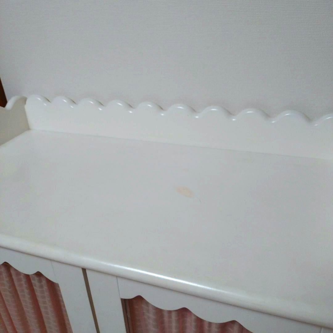 姫系　プリンセス　家具　ホワイト　木製　キャビネット　本棚　子供部屋　送料込み