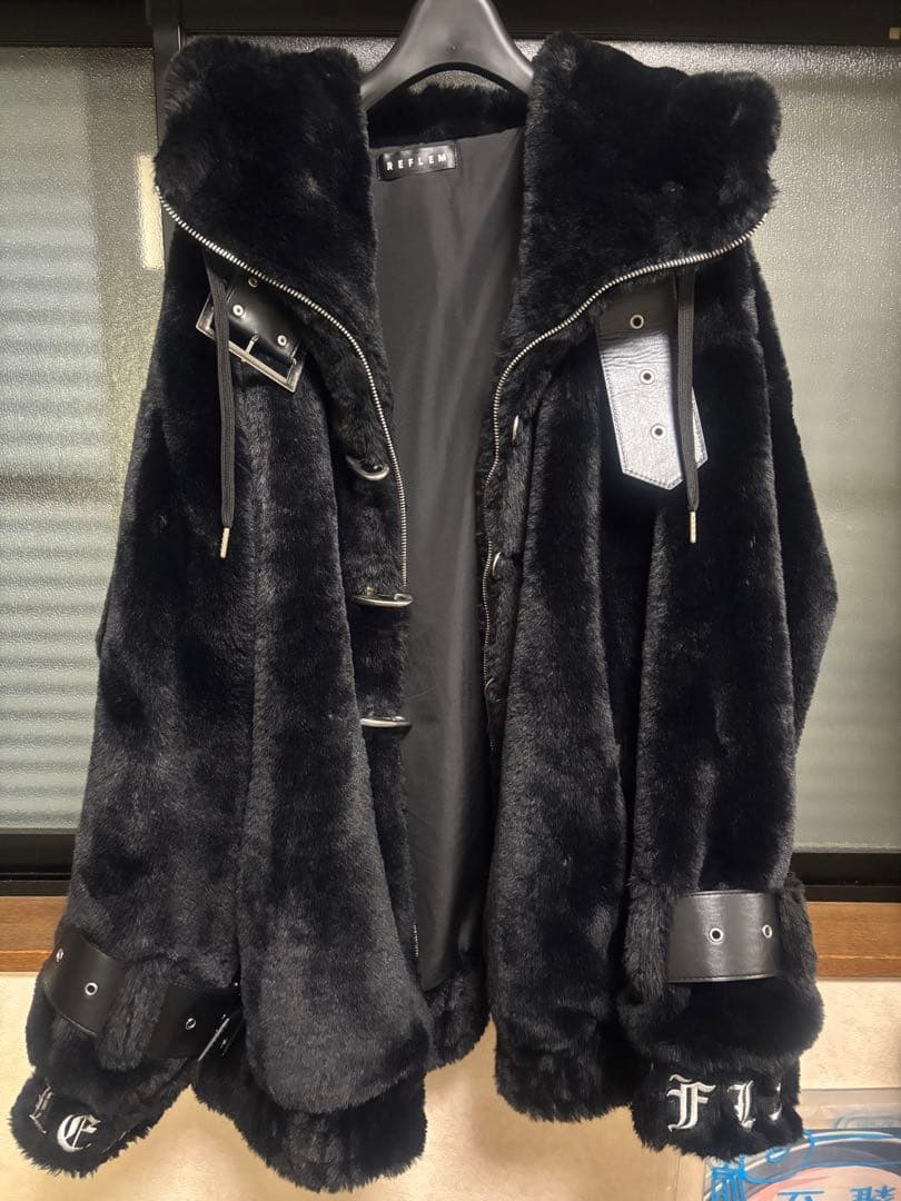 REFLEM レフレム ベルト付きハイネックファーパーカー ファイヤーマン