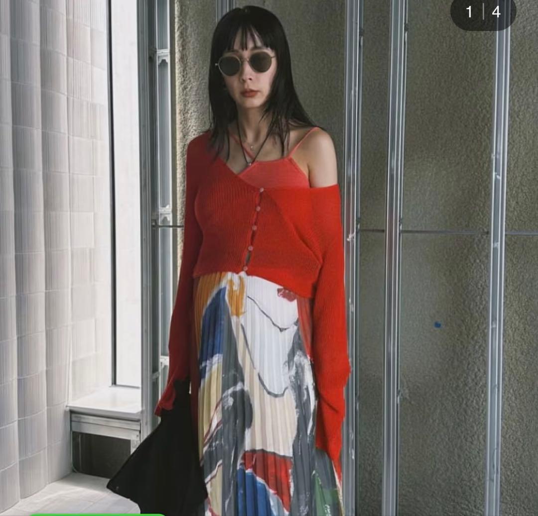 トップス LAYERED KNIT CARDIGAN TOP Ameri Vintage