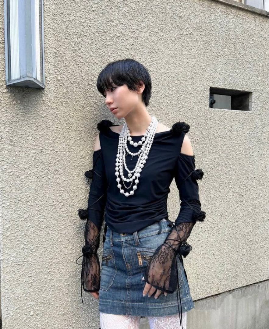 【値下不可】LUTENS Corsage off_shoulder top