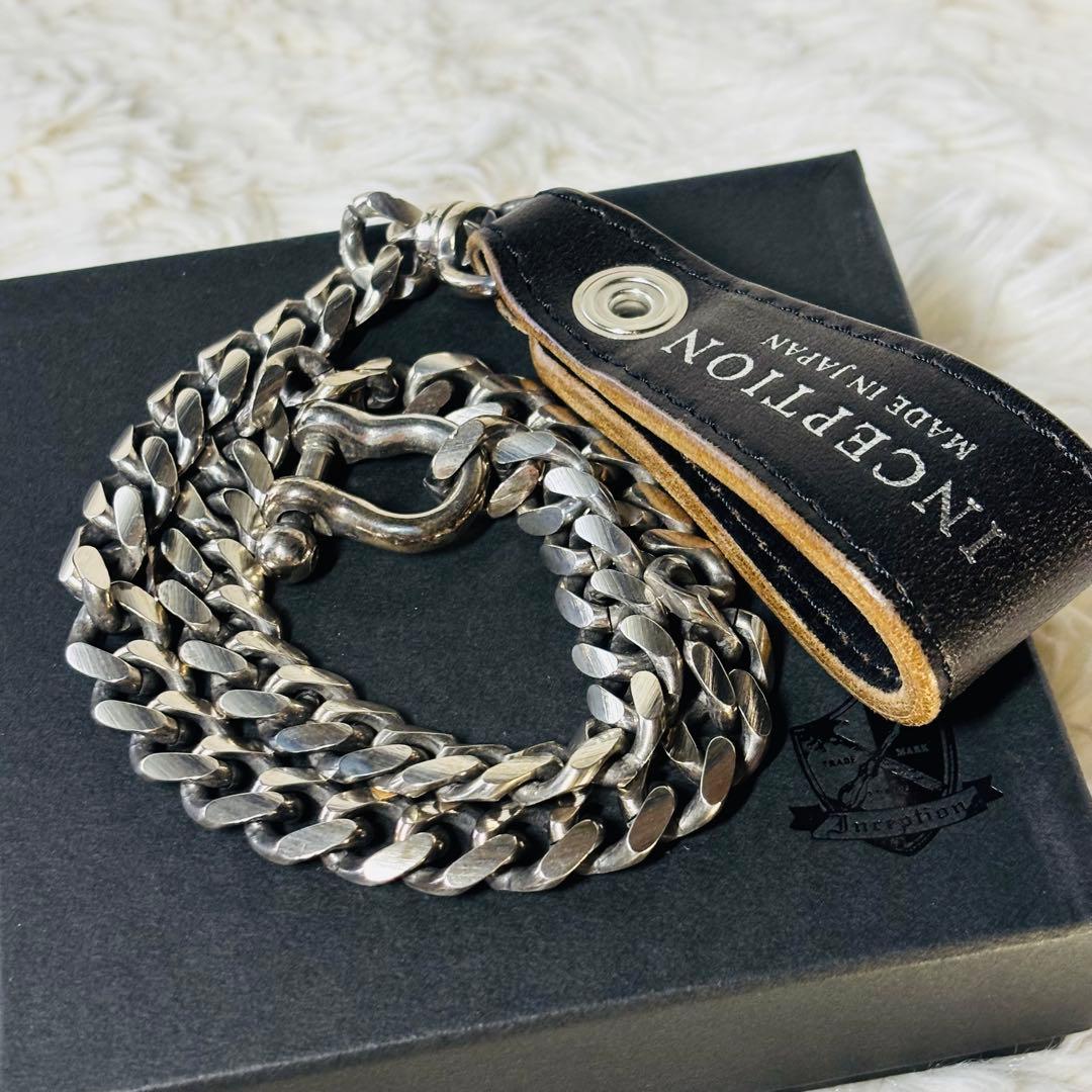 inception ウォレットチェーン　シルバー　アクセサリー　ブラック