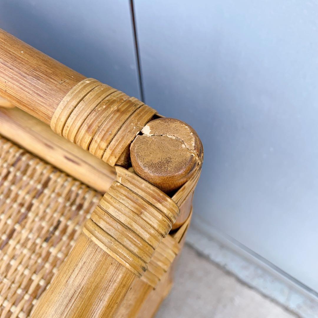 【送料込】ビンテージ バンブーラタンチェスト 籐家具 5段 引出し6杯 収納家具