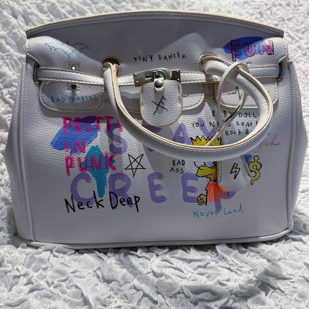 【タグ付き未使用品】 ゲルニカ ペイントハンドバッグ ホワイト シンプソンズ