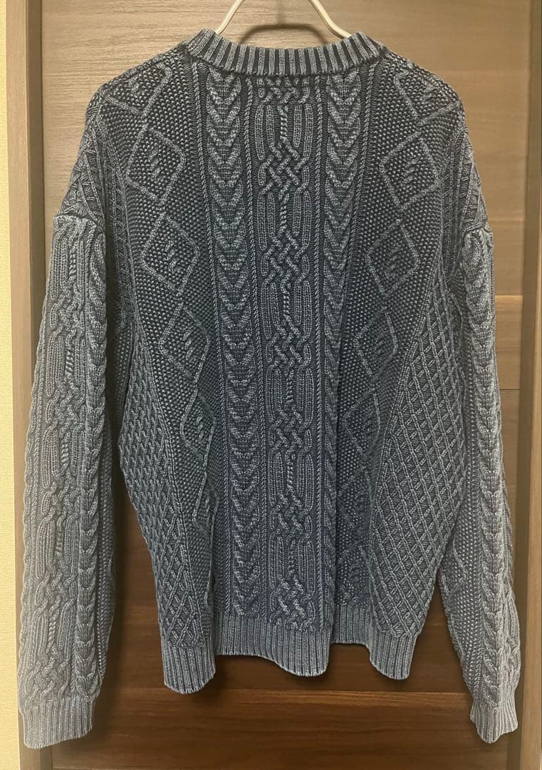 NEIGHBORHOOD CREWNECK CABLE SWEATERブルーM