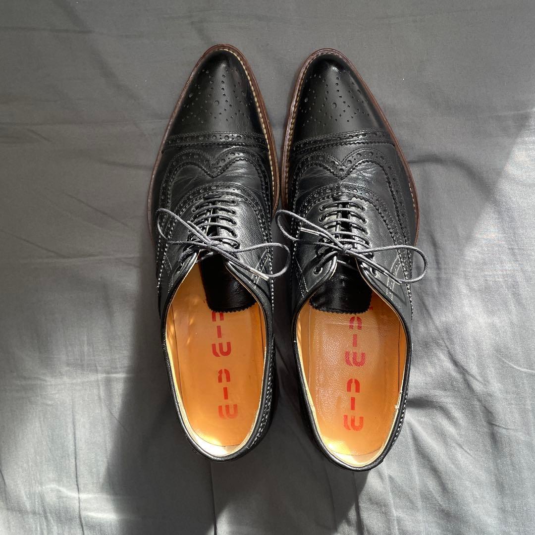 靴 00's miumiu wing tip shoes 7 1/2