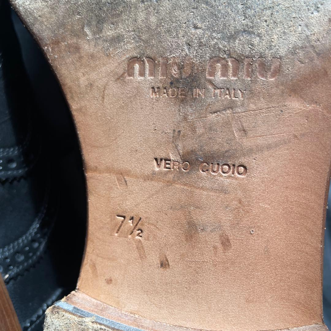 靴 00's miumiu wing tip shoes 7 1/2