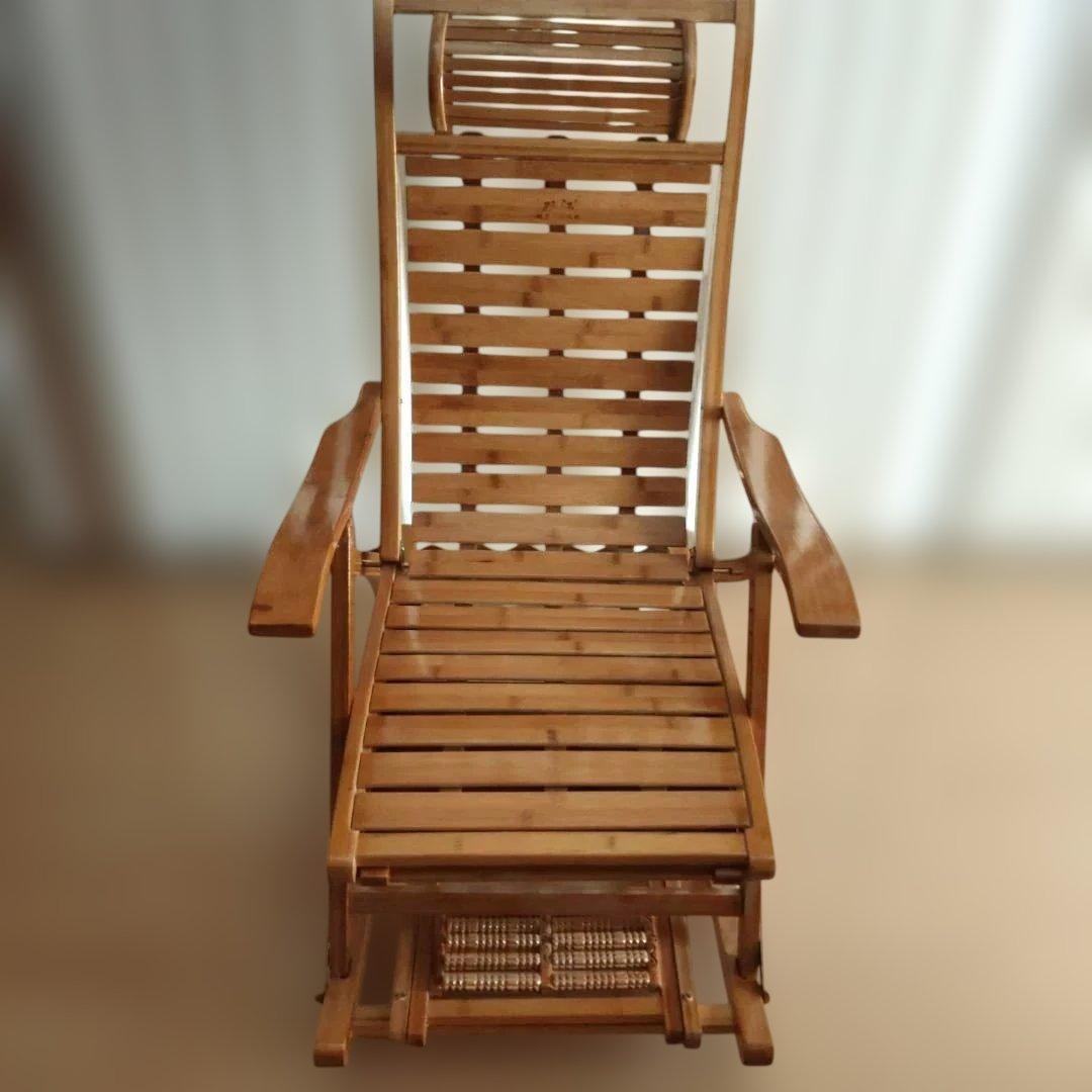 竹製チェア 折りたたみ式の竹製 ロッキングチェア 快適