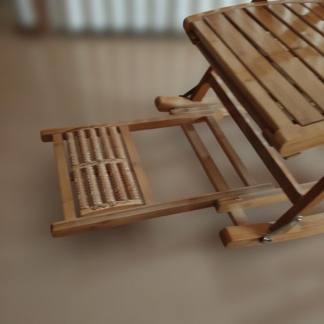 竹製チェア 折りたたみ式の竹製 ロッキングチェア 快適