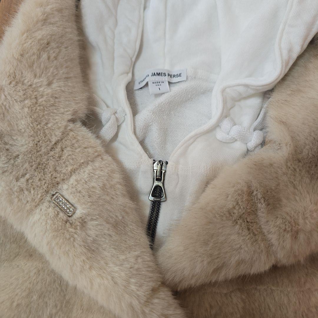 ミンクタッチ フェイクファー ブルゾンベスト ベージュ